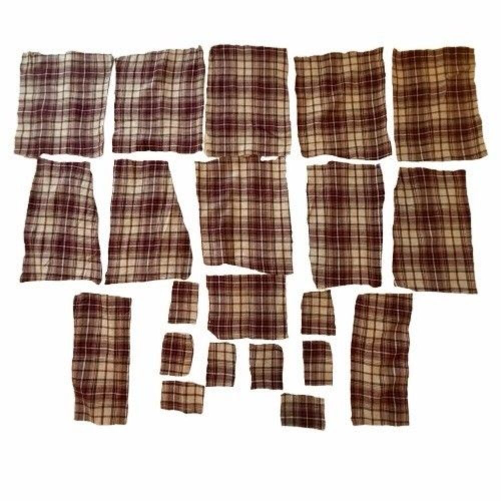 21pc G.H. Bass 100% Cotton Flannel - Lot Plaid QUILT Remnants Destash